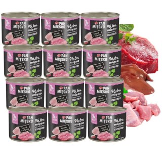 Zestaw Pan Mięsko Kociak Kurczak z cielęciną 12x200g