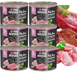 Zestaw Pan Mięsko Kociak Kurczak z cielęciną 6x200g
