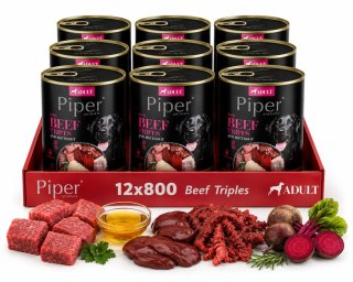Zestaw Piper z żołądkami wołowymi i burakiem dla psa 12x800g