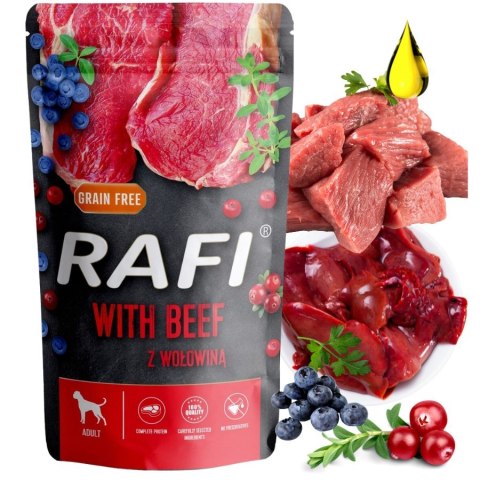 Zestaw RAFI DOLINA NOTECI SASZETKA WOŁOWINA 10x500G BORÓWKI