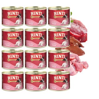 Zestaw RINTI Gold Cielęcina 12x185g Karma Mokra dla Psa Małych Ras Bezzbożowa Puszka