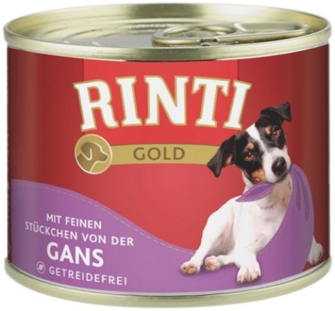 Zestaw Rinti Gold Gęś puszka 12x185 g mokra karma średnie rasy