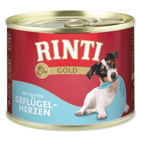 Zestaw Rinti Gold Serca drobiowe puszka 12x185g mokra karma dla psów