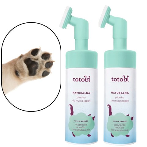 Zestaw Totobi Naturalna pianka do mycia łapek dla psa i kota, 2 x 200 ml
