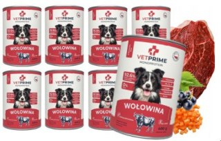 Zestaw VetPrime Monoprotein Beef 8x400g karma mokra dla psa bez zbóż