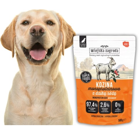 3 x WIEJSKA ZAGRODA Kozina Monoproteinowa karma dla psa saszetka 500g
