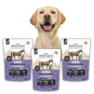 3xWiejska Zagroda Karma mokra dla psa Monobiałkowa Konina 500g
