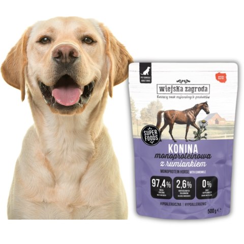 3xWiejska Zagroda Karma mokra dla psa Monobiałkowa Konina 500g