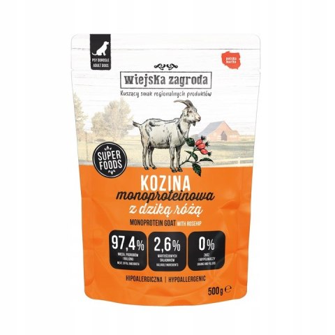5 x WIEJSKA ZAGRODA Kozina Monoproteinowa karma dla psa saszetka 500g