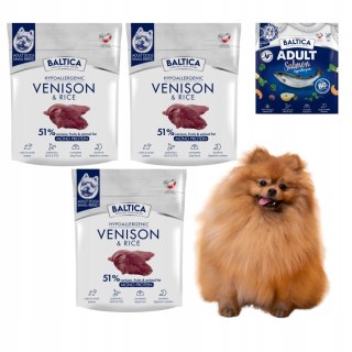 BALTICA ADULT Fish Venison&rice karma hypoalergiczna DLA RAS MAŁYCH 3X1KG