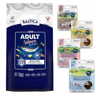 BALTICA ADULT SALMON MEDIUM 9kg + 1 x ulubione smaczki półmiękkie
