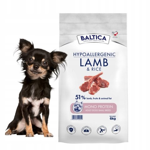BALTICA Adult Lamb&Rice Hypoallergenic 6kg S rasy małe