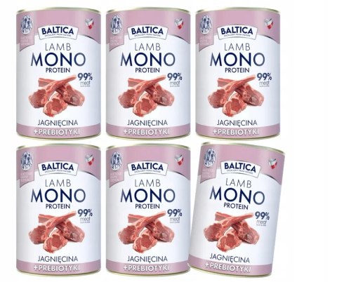 BALTICA LAMB & PREBIOTICS MONOBIAŁKOWA KARMA Zestaw 6x 400g jagnięcina
