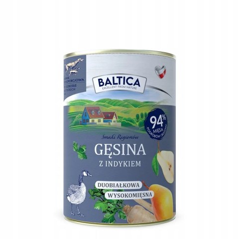 BALTICA MOKRA KARMA ZESTAW GĘSINA Z INDYKIEM 12X400 PIES DOROSŁY