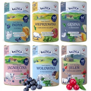 BALTICA PUSZKI MIX SMAKÓW JAGNIĘCINA DZICZYZNA WOŁOWINA 6x400