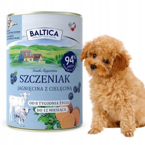 BALTICA SZCZENIAK INDYK Z KRÓLIKIEM JAGNIĘCINA Z CIELĘCINĄ 12X400 MIX
