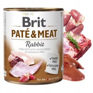 BRIT PATE&MEAT RABBIT 800g duże puszki królk