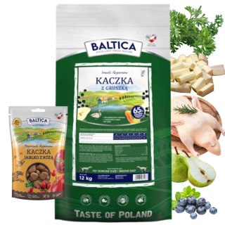 Baltica Adult Kaczka z gruszką 12KG RASY ŚREDNIE + GRATIS