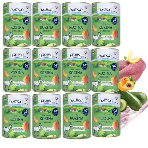 Baltica KOZINA Z CIELĘCINĄ 12X400g morela z cukinią