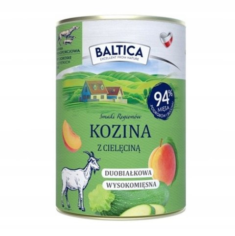 Baltica KOZINA Z CIELĘCINĄ 12X400g morela z cukinią