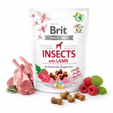 Brit Care Crunchy Cracker Insects Lamb Maliny Przysmaki dla Psa 200g