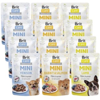 Brit Care Mini Pouch 12x85 Zestaw Zestaw Lamb Venison Rabbit