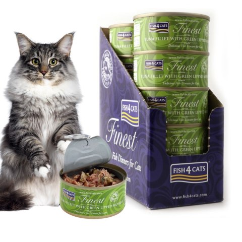 FISH4CATS TUNA WITH G.L. MUSSEL KARMA DLA KOTA TUŃCZYK MAŁŻEM NOWOZENADZKIM 70g