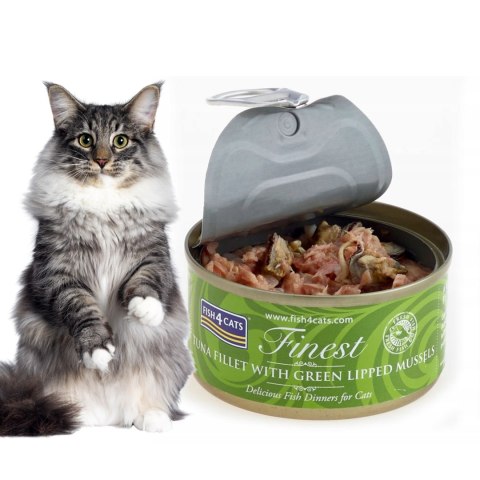 FISH4CATS TUNA WITH G.L. MUSSEL KARMA DLA KOTA TUŃCZYK MAŁŻEM NOWOZENADZKIM 70g
