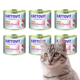 KATTOVIT Nerki niewydolność nerek Niere Renal KURCZAK puszka dla kota 6x185g