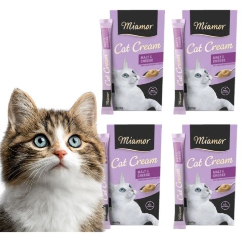 MIAMOR Cat Confect Malt Cream Kase Pasta z serem dla kota 24x15g