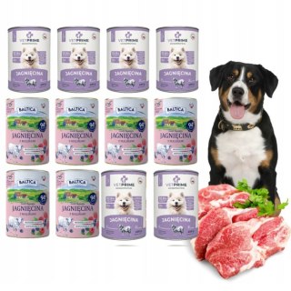 MONOBIAŁKOWA KARMA JAGNIĘCINA Zestaw BALTICA VETPRIME 12X400g LAMB HYPOALER