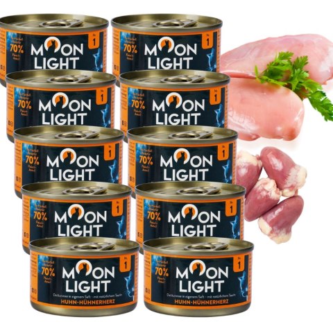 MOONLIGHT DINNER Nr1 PUSZKA DLA KOTA KURCZAK I SERCA KURCZAKA 10x80g