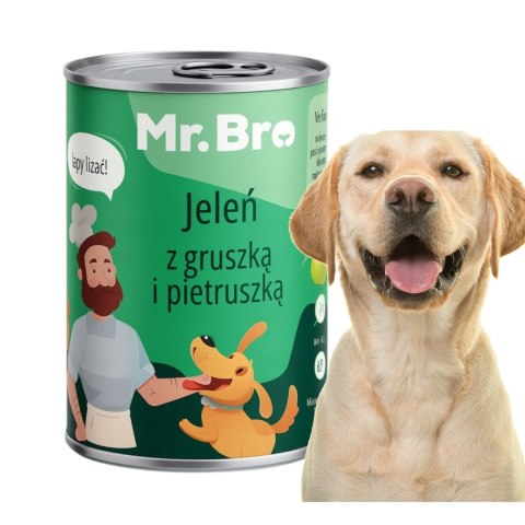 Mr. Bro Jeleń z Gruszką i pietruszką 12x400g - Monoproteinowa