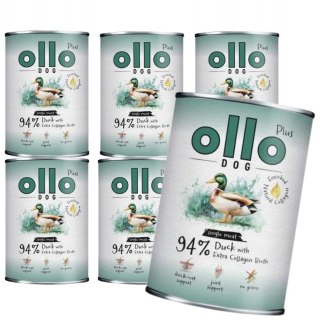 OLLO PLUS KOLAGEN - KACZKA 6x400g - MONOBIAŁKOWA KARMA MOKRA DLA PSA