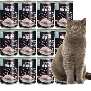 PAN MIĘSKO Kot Kurczak z dorszem karma mokra dla kota 12x400g