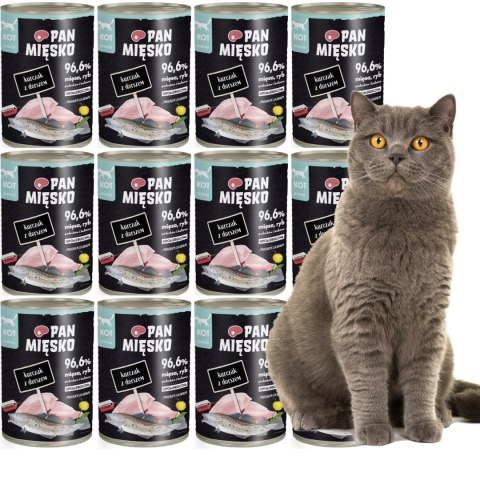 PAN MIĘSKO Kot Kurczak z dorszem karma mokra dla kota 12x400g