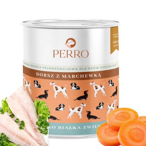 PERRO Dorsz z marchewką dla psów dorosłych 6x800g