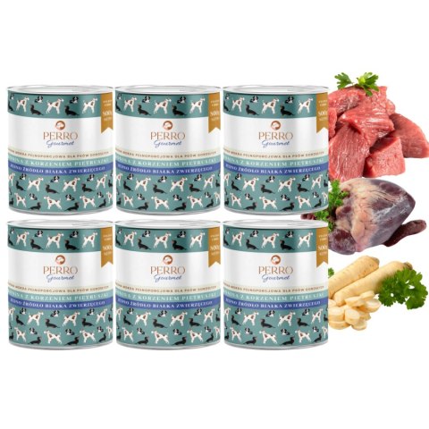 PERRO Gourmet Konina z korzeniem pietruszki dla psów dorosłych 6x800g
