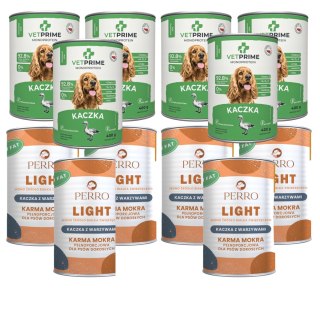 PERRO Light Kaczka z warzywami VETPRIME monobiałkowa formuła 12X400g