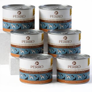 PERRO WIEPRZOWINA Z SELEREM 6X410G MOKRA KARMA MONOBIAŁKOWA