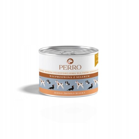 PERRO WIEPRZOWINA Z SELEREM 6X410G MOKRA KARMA MONOBIAŁKOWA