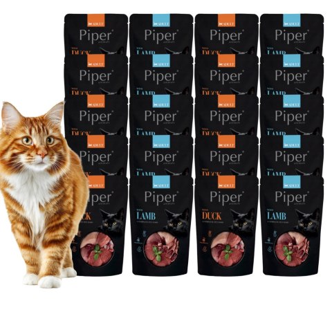 PIPER CAT MIX ADULT 20X100 g NOWE SMAKI JAGNIECINA KACZKA