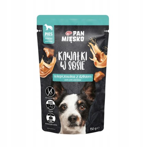 Pan Mięsko 12X150G SASZETKI dla psa Kawałki w sosie cielęcina