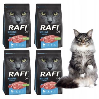 Rafi Cat PAKIET PRÓBNY 4x1,5 kg sucha karma dla kota dorosłego JAGNIĘCINA