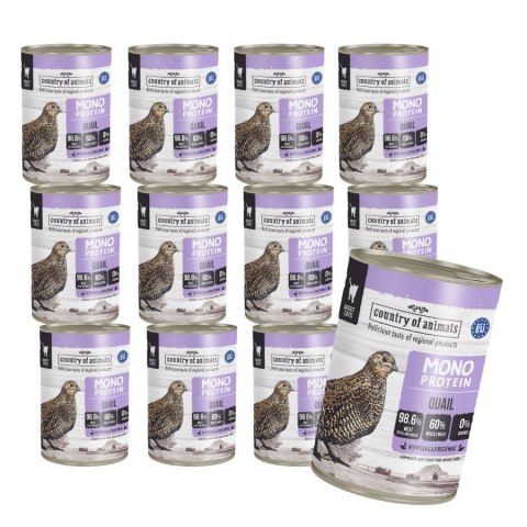 SET Country of Animals Cat Wet Food Monoprotein Quail 12X400g