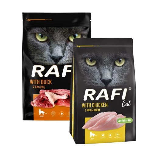 Sucha Karma ZESTAW Rafi Cat z kaczką kurczak karma sucha dla kota 2X7 kg
