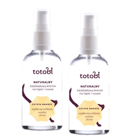 Totobi Naturalny bezśladowy kremik na łapki i nosek dla psa 2x50 ml