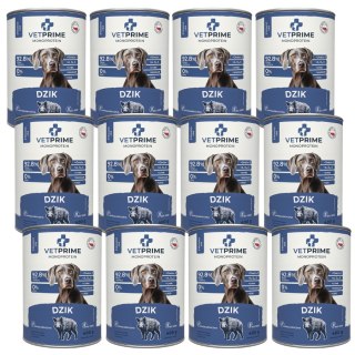 VETPRIME mokra karma dla psa Monobiałkowa adult Dzik 12x400g