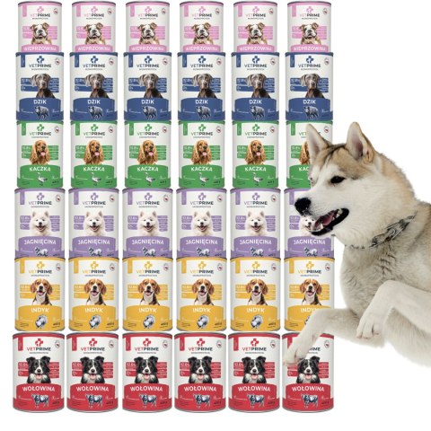 VetPrime MEGA ZESTAW 36x400 Hypoalergiczna karma dla psa MONOPROTEINOWA