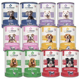 VetPrime ZESTAW JAGNIĘCINA KACZKA 12x400 MONOPROTEINOWA karma dla psa